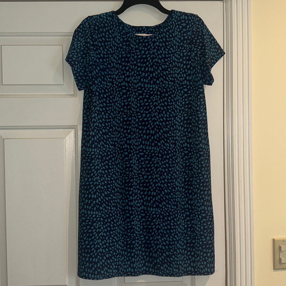 Jude Connally size small short sleeve dress, navy/green